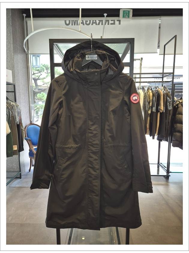 Women's Belt Collar Hooded Jacket Black - CANADA GOOSE - BALAAN 2