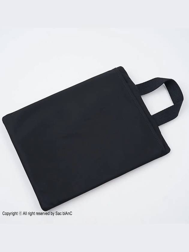 Logo Graphic Nylon Handle Pouch Bag Black - BURBERRY - BALAAN 4