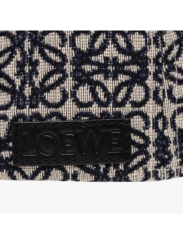 A.POR  Anagram Jacquard & Leather Navy Black Ball Cap K604358X01 - LOEWE - BALAAN 4