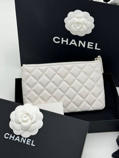 Classic small pouch caviar white gold AP4190 - CHANEL - BALAAN 2