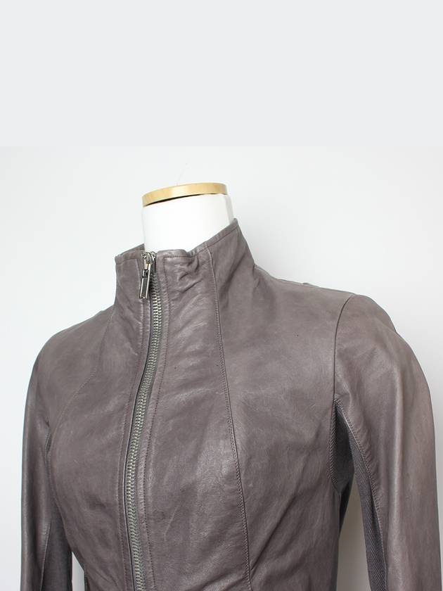 Rick Owens Gray Kangaroo Leather Zip up Jacket 44 - RICK OWENS - BALAAN 4