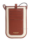 TB Logo Canvas Leather Phone Holder Mini Bag White - BURBERRY - BALAAN 4