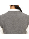 Logo Intarsia Knit Vest Grey - GANNI - BALAAN 10