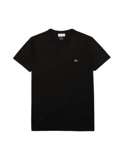 Crew Neck Pima Cotton Jersey Short Sleeve T-Shirt Black - LACOSTE - BALAAN 2