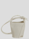 Le Petit Tourni Mini Knotted Leather Bucket Bag Ivory - JACQUEMUS - BALAAN 1