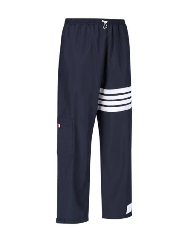 Men's Military Ripstop Mesh 4 Bar Track Pants Navy - THOM BROWNE - BALAAN 6