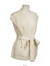 Cashmere sleeveless belted cardigan ivory 36 74344 - CHANEL - BALAAN 2