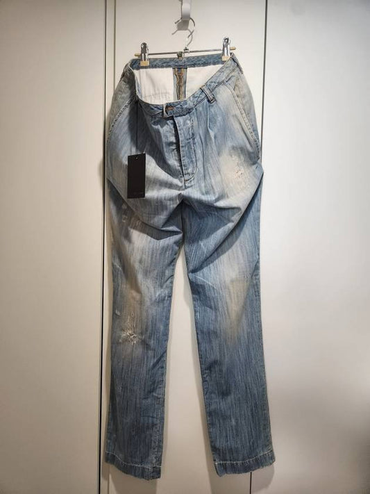 Distressed Pleated Denim Pants - DSQUARED2 - BALAAN 1