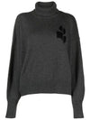 Logo Nash Sweater Turtleneck Charcoal PU0222FA A1X05E 02AN - ISABEL MARANT - BALAAN 2