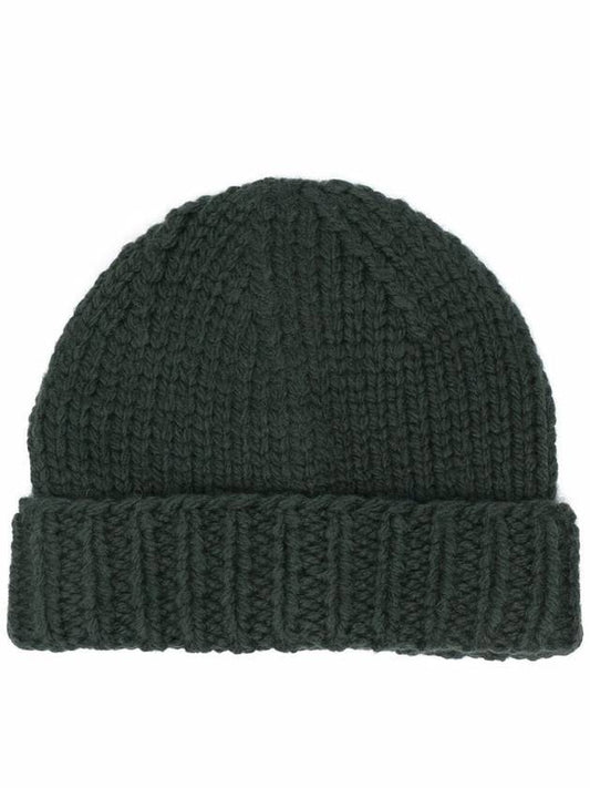 chunky wool knit beanie dark green - MAISON MARGIELA - BALAAN 1