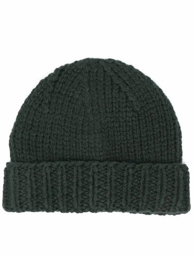 Chunky Wool Knit Beanie Dark Green - MAISON MARGIELA - BALAAN 1