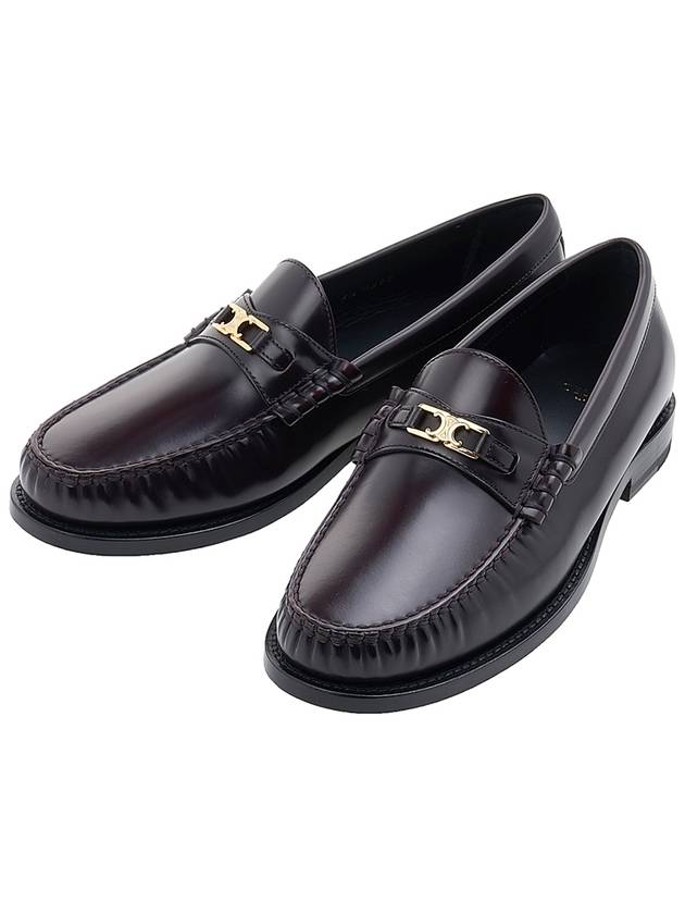 Luco Triomphe Polished Bull Loafers Burgundy - CELINE - BALAAN 2