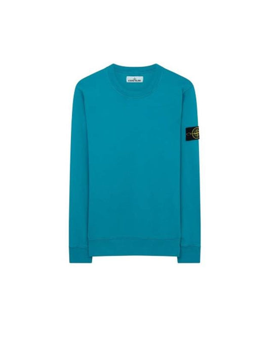 Garment Dyed Cotton Crewneck Sweatshirt Blue - STONE ISLAND - BALAAN 1