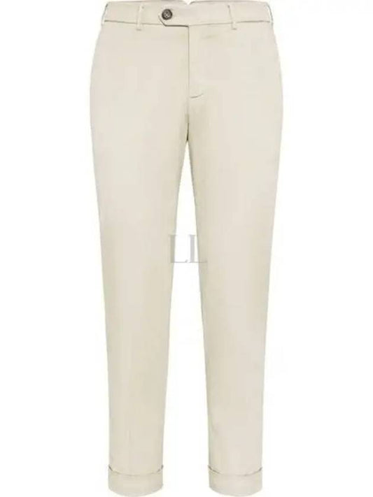 Lace Sure Fit Cotton Straight Pants Light Beige - BRUNELLO CUCINELLI - BALAAN 2