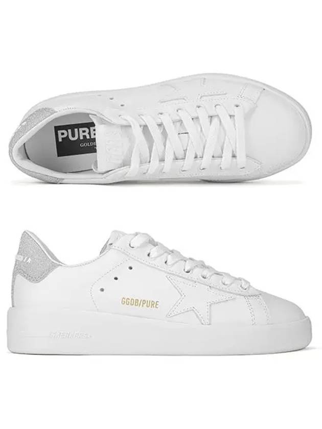 Purestar White Silver Glitter Heel Tab Sneakers - GOLDEN GOOSE - BALAAN 2