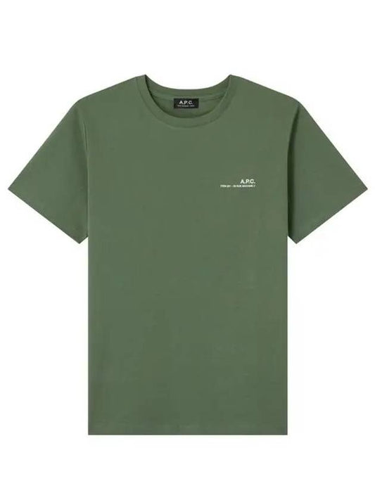 Men's Item Logo Cotton Short Sleeve T-Shirt Green - A.P.C. - BALAAN 2