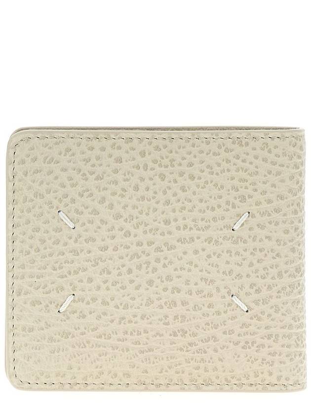 Stitched Leather Bifold Half Wallet Grey - MAISON MARGIELA - BALAAN 8