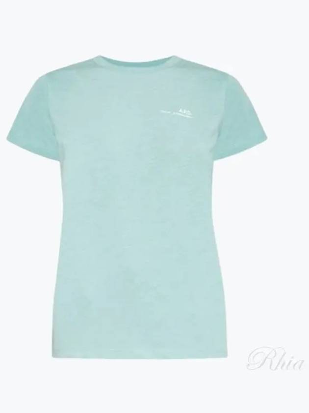 Women's Small Logo Short Sleeve T-Shirt Light Blue - A.P.C. - BALAAN 2