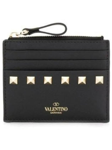 5W0P0T35 BOL 0NO 5W2P0T35 Rockstud Zipper Card Wallet 1335828 - VALENTINO - BALAAN 1