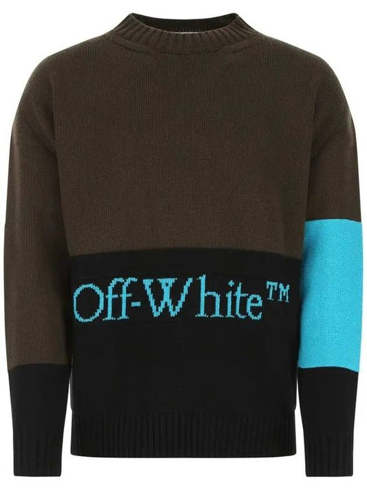 logo color block knit sweatshirt - OFF WHITE - BALAAN 1