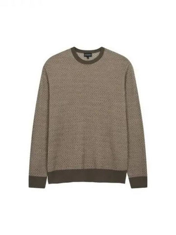 Men s zigzag pattern wool knit dark brown 270630 - EMPORIO ARMANI - BALAAN 1