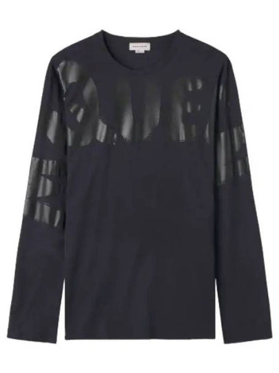 Graffiti Print Long Sleeve T-Shirt Navy Black - ALEXANDER MCQUEEN - BALAAN 2