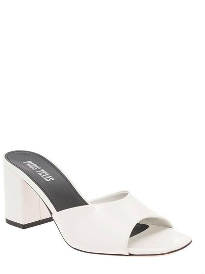 'Anja' White Mules With Block Heel In Patent Leather Woman - PARIS TEXAS - BALAAN 2