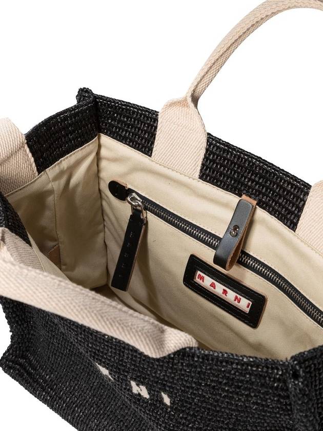 Small Raffia East West Tote Bag Black - MARNI - BALAAN 6