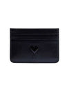 Heart Logo Leather Card Wallet Black - AMI - BALAAN 4