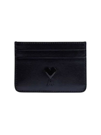 Heart Logo Leather Card Wallet Black - AMI - BALAAN 2