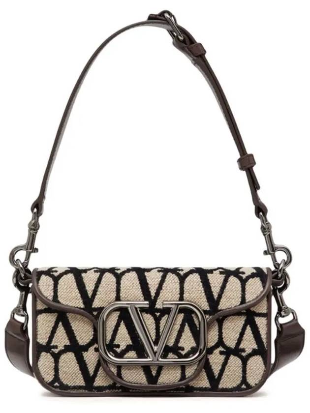 V Logo Toile Iconographe Shoulder Bag Beige - VALENTINO - BALAAN 2