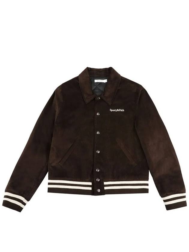 Wellness Corduroy Bomber Jacket Chocolate - SPORTY & RICH - BALAAN 3