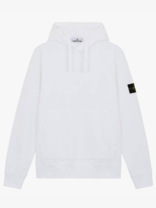 Cotton Fleece Garment Dyed Hoodie White - STONE ISLAND - BALAAN 2