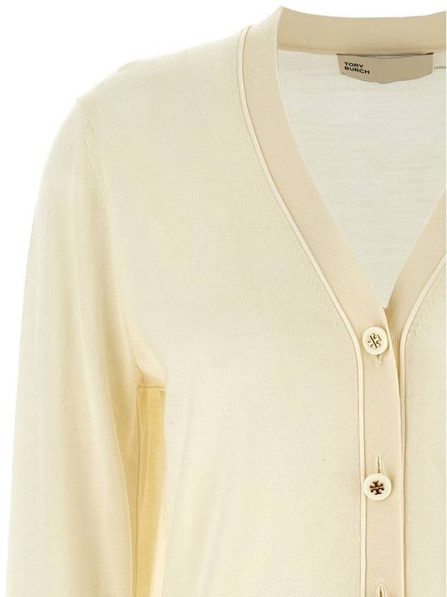 Simone Knit Cardigan Ivory - TORY BURCH - BALAAN 4