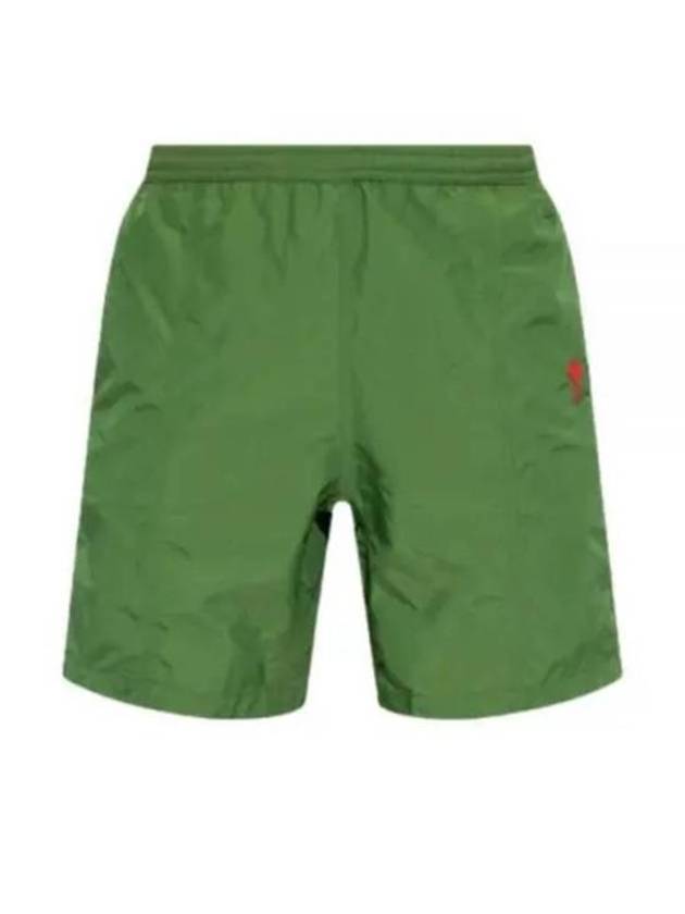 Heart Logo Swim Shorts Green - AMI - BALAAN 2