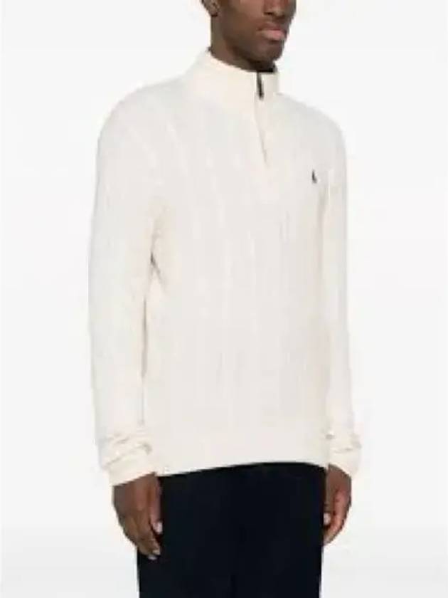 Cable Quarter Zip Knit Top Ivory - POLO RALPH LAUREN - BALAAN 2