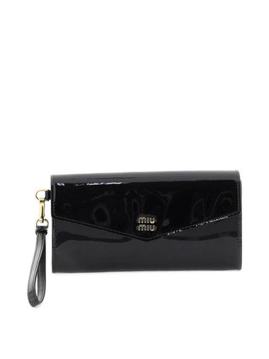 Patent Leather Long Wallet Black - MIU MIU - BALAAN 1