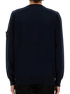 Crewneck Soft Cotton Knit Top Navy - STONE ISLAND - BALAAN 4