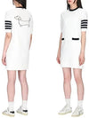 Diagonal Hector Outline Short Dress White - THOM BROWNE - BALAAN 2