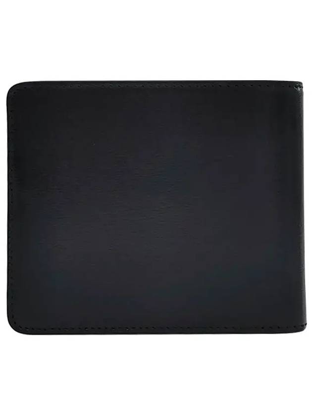 Heart Logo Bi Fold Leather Half Wallet Black - AMI - BALAAN 4