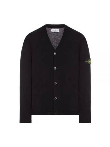 Wappen V Neck Cotton Knit Cardigan Navy - STONE ISLAND - BALAAN 1