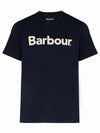 Men's Logo Print Short Sleeve T-Shirt Navy - BARBOUR - BALAAN 2