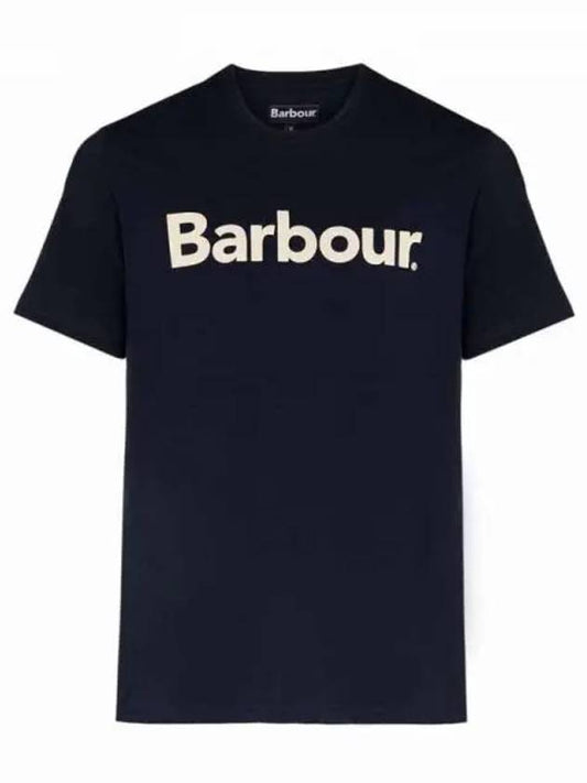 Men's Logo Print Short Sleeve T-Shirt Navy - BARBOUR - BALAAN 2