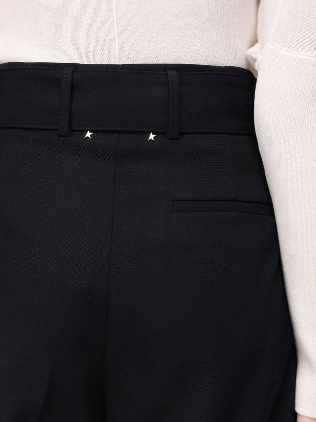 Belted Wool Gabardine Shorts Black - GOLDEN GOOSE - BALAAN 5