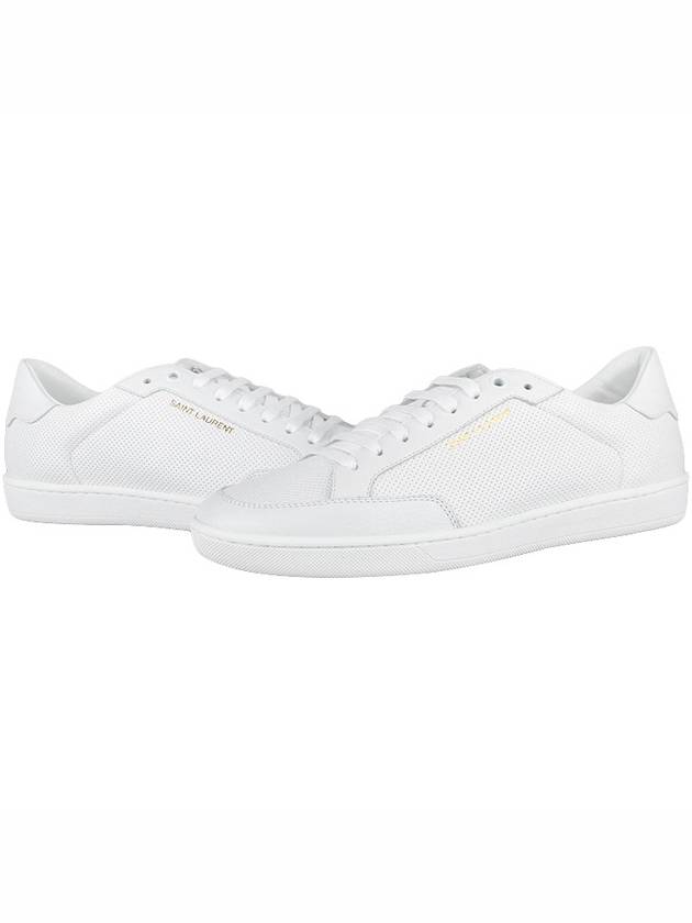 Court Classic Perforated Leather Low Top Sneakers White - SAINT LAURENT - BALAAN 3