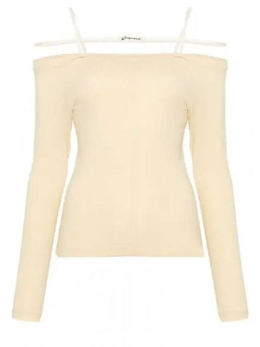 Women's Sierra Signature Long Sleeve T-Shirt Beige - JACQUEMUS - BALAAN 2