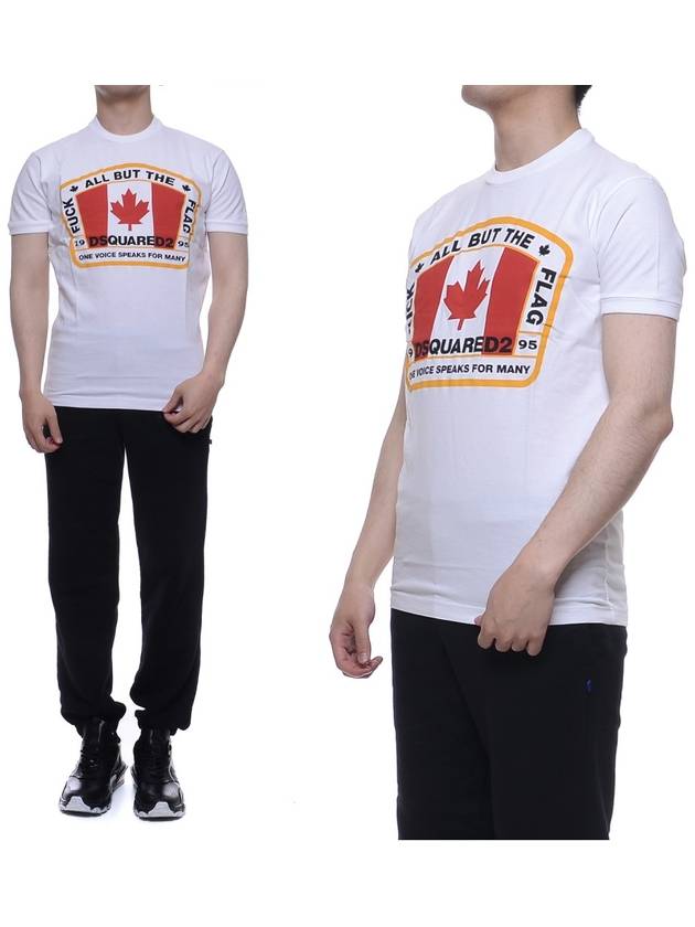 Maple Canadian Flag Short Sleeve T-Shirt White - DSQUARED2 - BALAAN 2