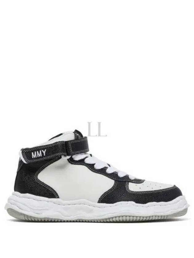 A11FW711 Black White Wayne Leather High Top Sneakers - MIHARA YASUHIRO - BALAAN 1