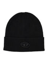 K Coder Pulley B Logo Embroidered Beanie Black - DIESEL - BALAAN 2