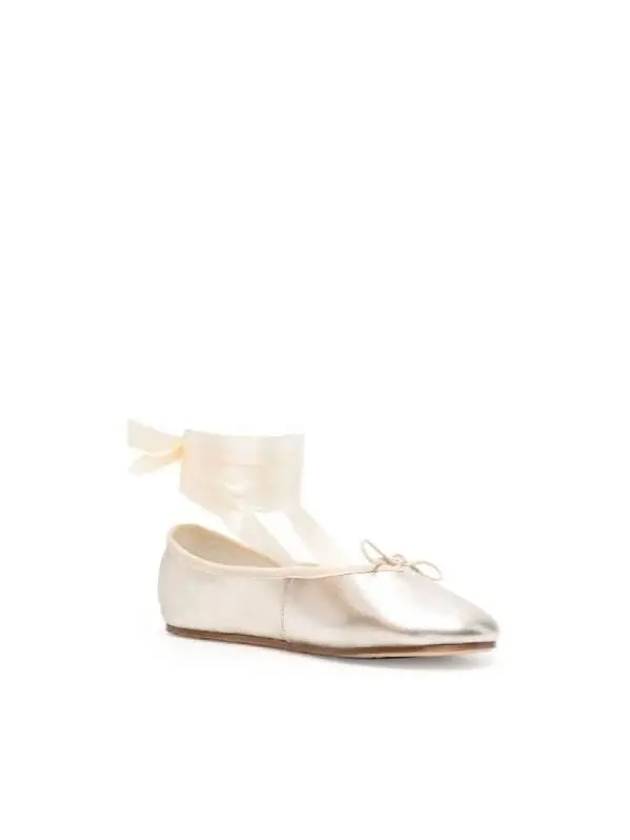 Bow Detail Leather Flat Shoes Metallic - REPETTO - BALAAN 5